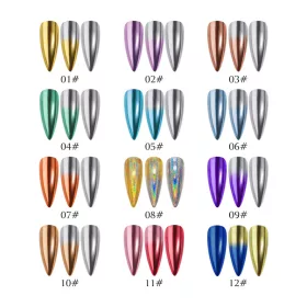 2 színű mirror chrome pigment - 02