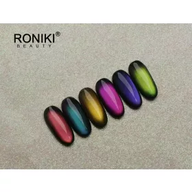 Roniki Amber cat eye gél lakk 03 - mágnesezhető
