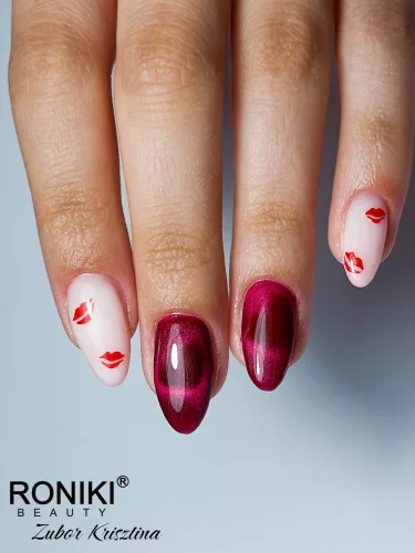 Roniki Amber cat eye gél lakk 04 - mágnesezhető
