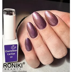   Roniki színváltó chameleon cat eye gél lakk 10 - mágnesezhető