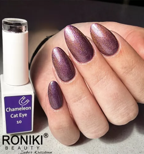 Roniki színváltó chameleon cat eye gél lakk 10 - mágnesezhető