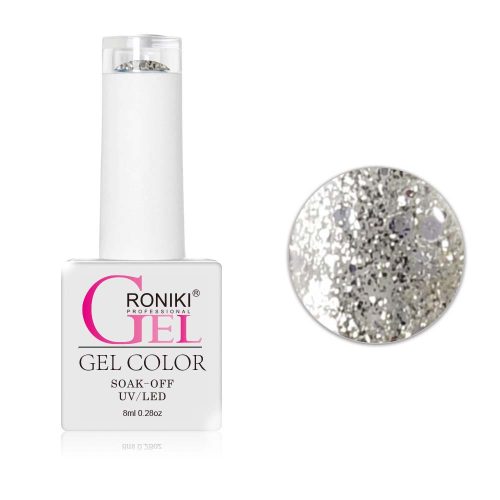 Roniki Diamond-H széria - 07 ezüst glitteres gél lakk