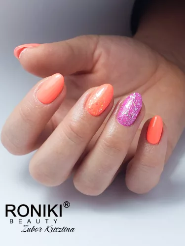Roniki Glow in the dark széria - 01 sötétben világító neon narancs gél lakk