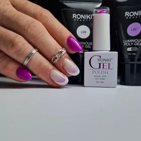   Roniki Glow in the dark széria - 09 sötétben világító neon lila gél lakk