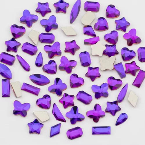 Roniki csiszolt formakő mix - purple velvet -  100db