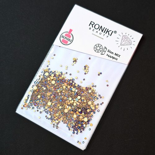 Roniki strasszkő mix - SS4-SS20 méretben - 1440db -#7