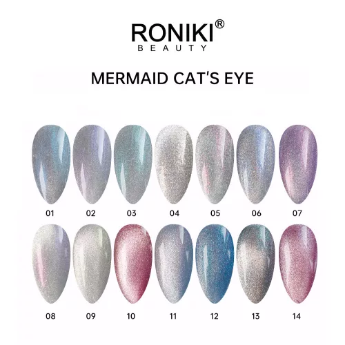 Roniki Mermaid cat eye gél lakk 01 - mágnesezhető