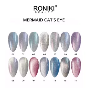 Roniki Mermaid cat eye gél lakk 03 - mágnesezhető