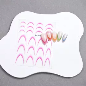   Roniki ombre francia mosolyvonal matrica - pink, öntapadó 24db