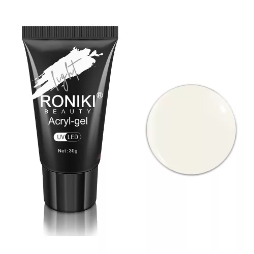 Roniki hema free light poly gel - milky white - 30g