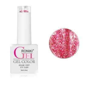   Roniki Platinum diamond széria - 01 csillámos pink gél lakk