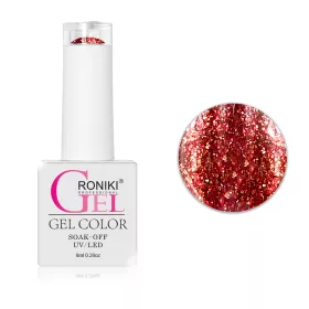   Roniki Platinum diamond széria - 02 csillámos bordó gél lakk