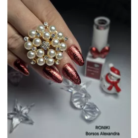   Roniki Platinum diamond széria - 02 csillámos bordó gél lakk
