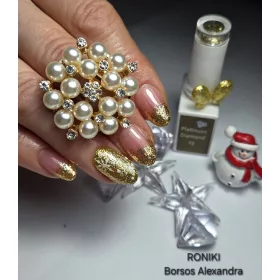   Roniki Platinum diamond széria - 03 csillámos arany gél lakk