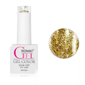   Roniki Platinum diamond széria - 04 csillámos arany gél lakk