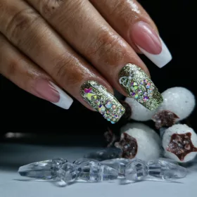   Roniki Platinum diamond széria - 06 csillámos zöld gél lakk