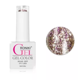   Roniki Platinum diamond széria - 07 csillámos lila gél lakk