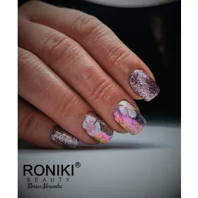   Roniki Platinum diamond széria - 07 csillámos lila gél lakk