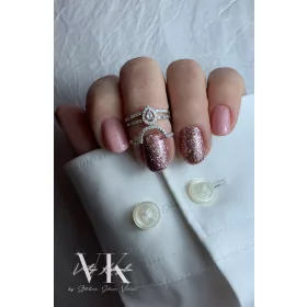   Roniki Platinum diamond széria - 07 csillámos lila gél lakk