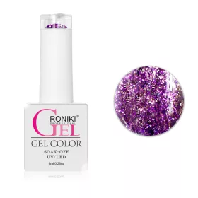   Roniki Platinum diamond széria - 09 csillámos lila gél lakk