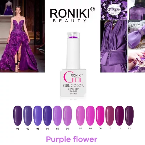 Roniki Purple flower széria hema free - 09 gél lakk