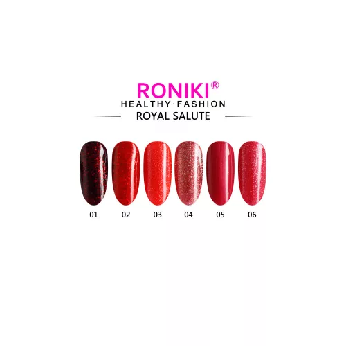 Roniki Royal salute széria - 01 csillámos bordó gél lakk
