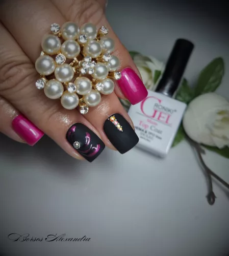 Roniki Shell széria - 10 gyöngyház pink gél lakk