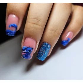 Roniki SF széria - 11 glitteres tengerkék gél lakk