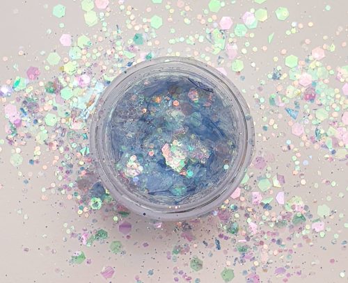Irrizáló  glitter - kék #4