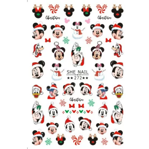 Roniki mesefigurás matrica - öntapadó - Mickey karácsonykor
