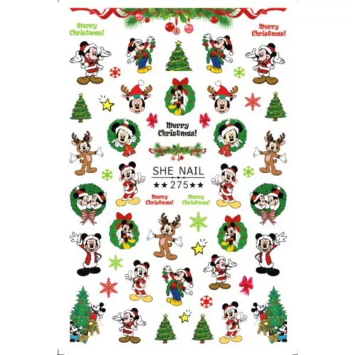 Roniki mesefigurás matrica - öntapadó - Mickey karácsonykor
