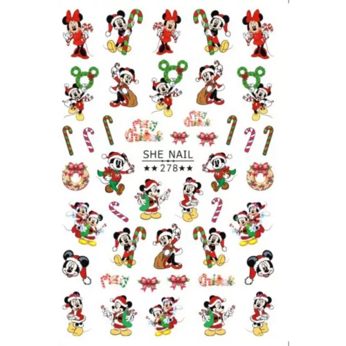 Roniki mesefigurás matrica - öntapadó - Mickey karácsonykor