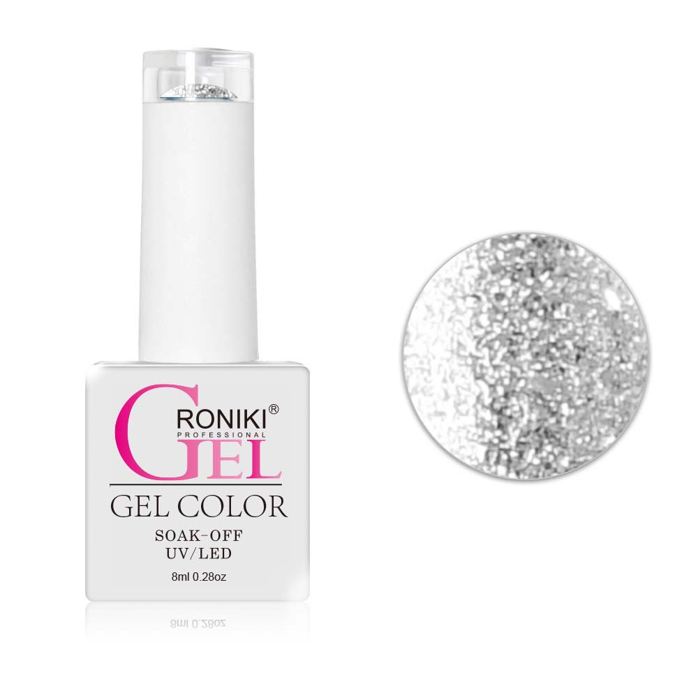 Roniki Diamond-H széria - 02 ezüst csillámos gél lakk