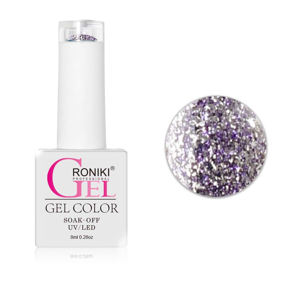 Roniki Diamond-H széria - 05 lila csillámos gél lakk