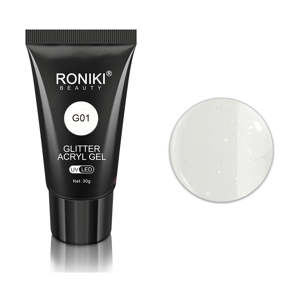 Roniki glitter poly gel - 01 - 30g