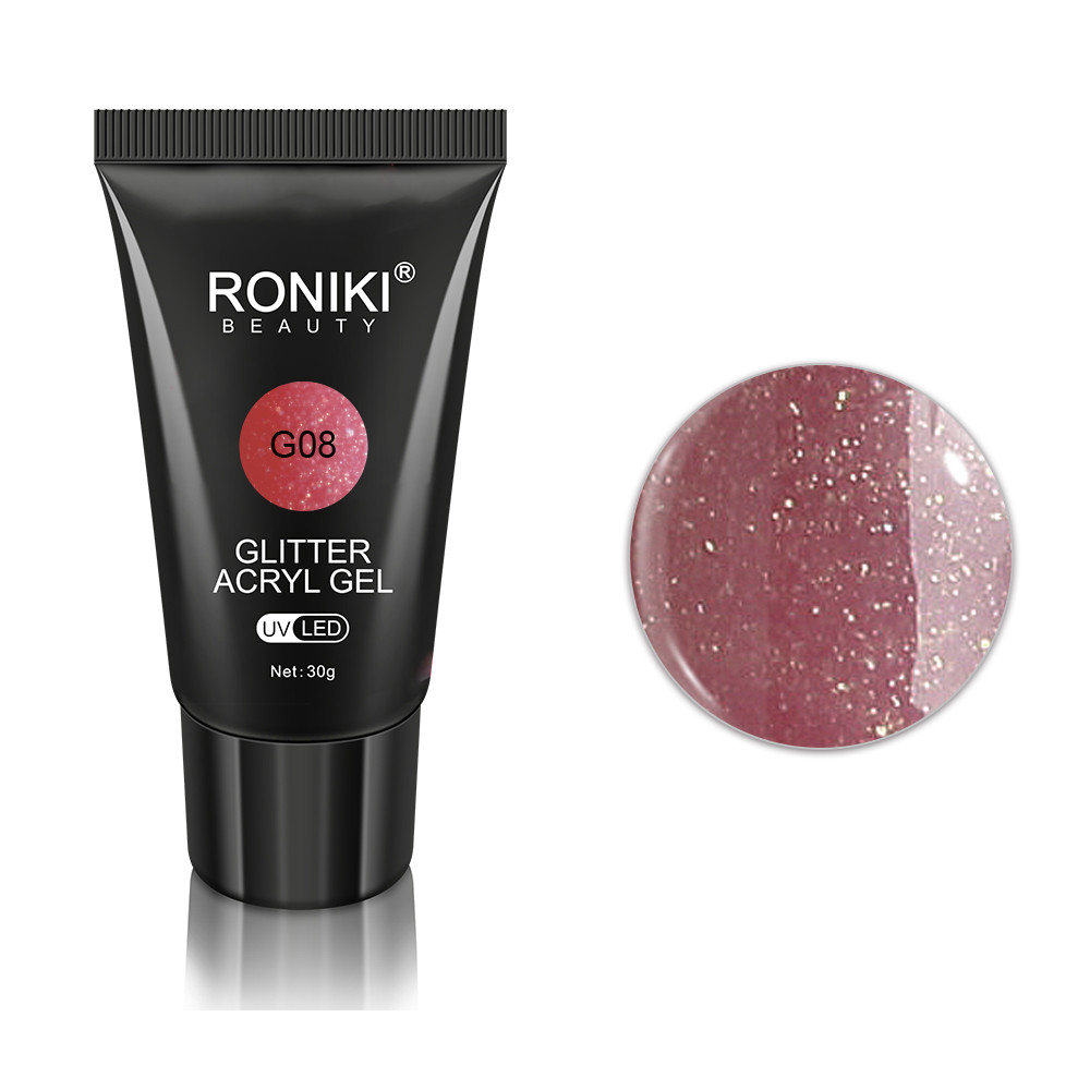Roniki glitter poly gel - 08 - 30g
